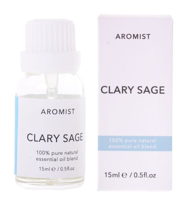 Set of 6 Clary Sage essential oil bottles, each 15ml, known for calming properties and promoting relaxation.