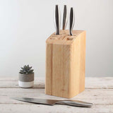 KNIFE BLOCK IN HEAVEA WOOD (26.5cm)