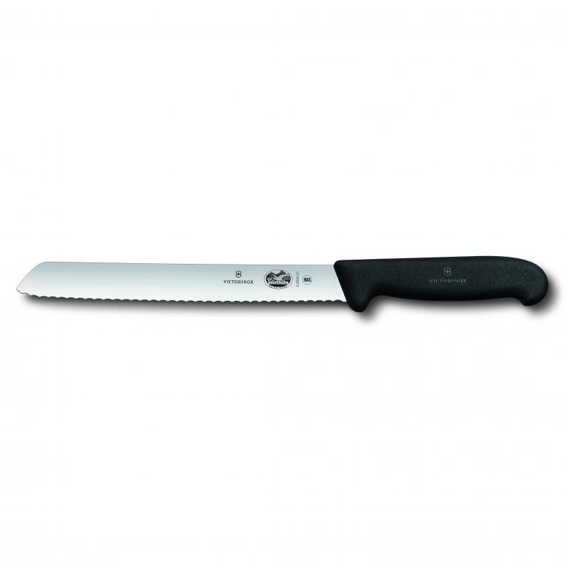 Victorinox Fibrox Bread Knife 21cm Black | Wavy Edge