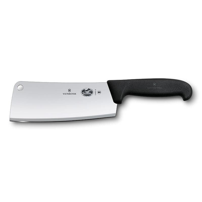 Victorinox Fibrox 18cm meat cleaver with ergonomic handle, sturdy blade for cutting meat, bones, and vegetables easily.