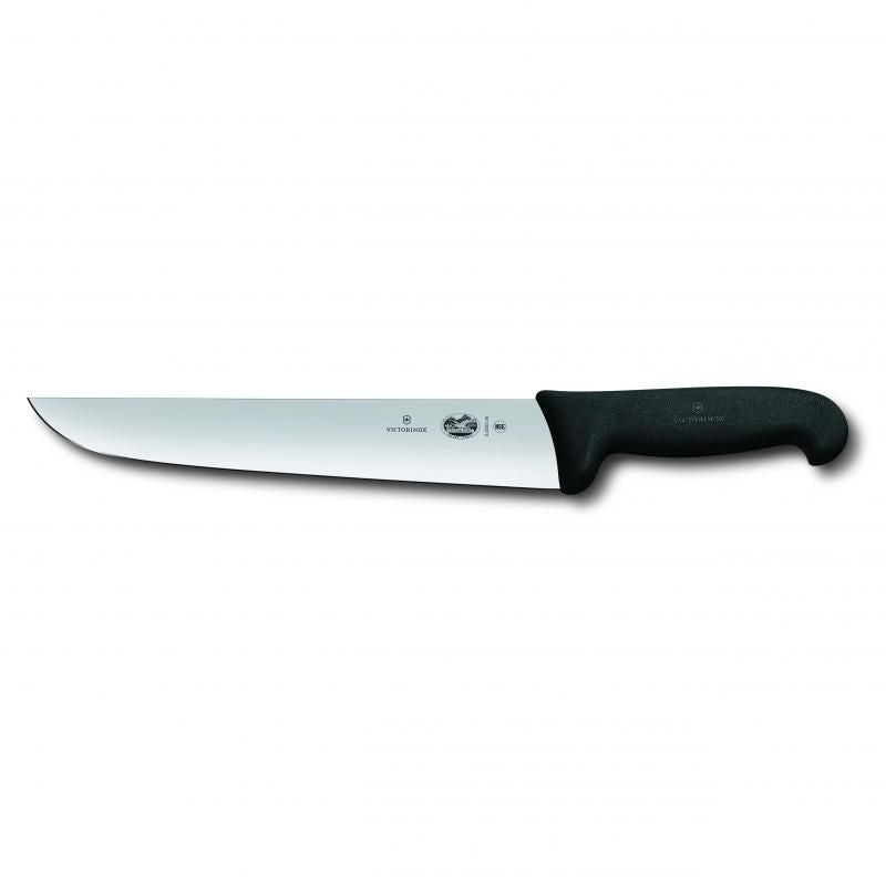 Victorinox Butchers Knife Straight Back Blade Fibrox 16cm | Black