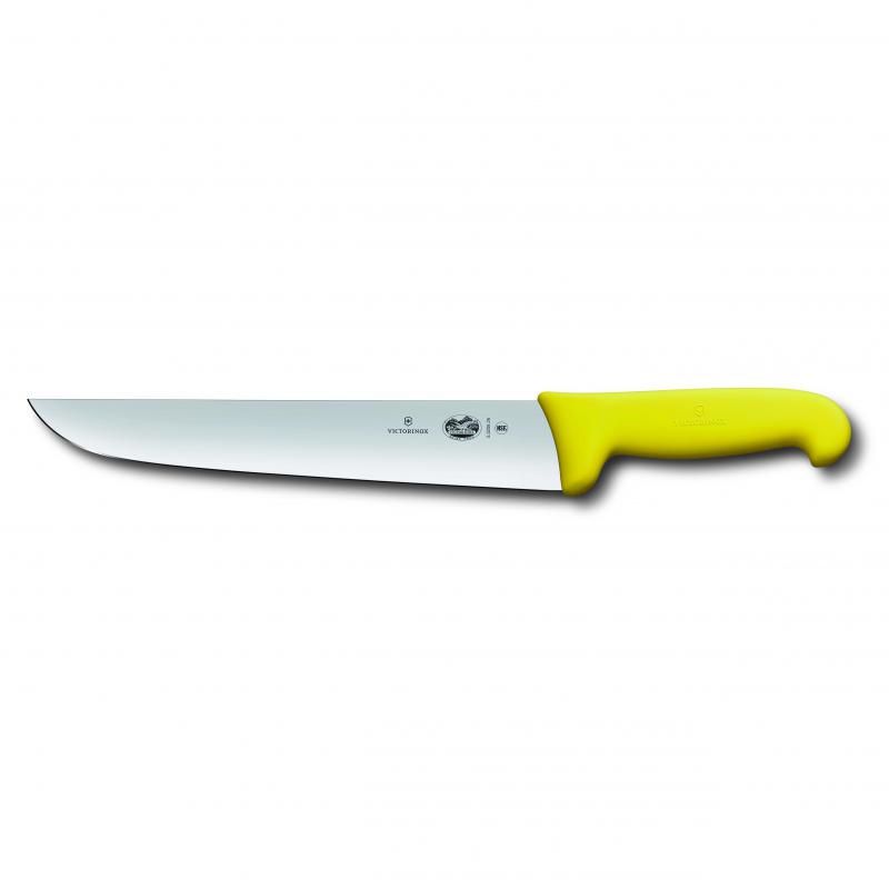 Victorinox Butchers Knife Straight Back Blade Fibrox 23cm | Yellow
