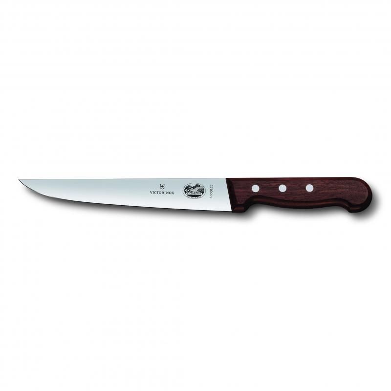 Victorinox Striking Knife with 20cm straight back blade and rosewood handle, perfect for precise carving of meats and vegetables.