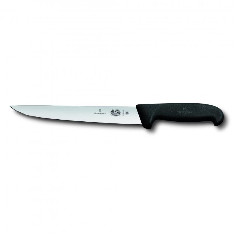 Victorinox Sticking Knife Straight Back Blade Fibrox 22cm | Black