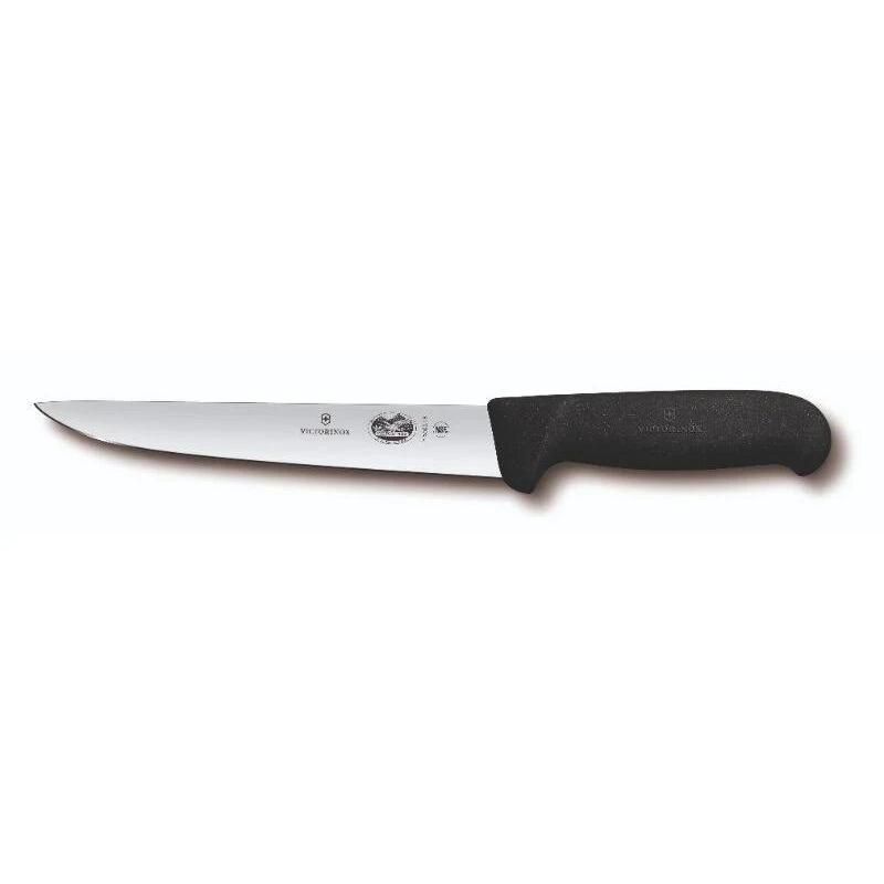 Victorinox Sticking Knife Pointed Blade Fibrox 18cm | Black