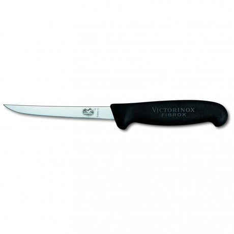 Victorinox 9cm boning knife with extra narrow blade, Fibrox handle for grip, ideal for deboning and filleting.