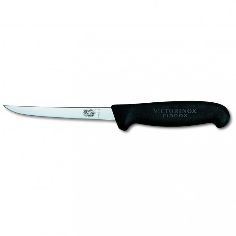 Victorinox Prof Boning Knife 12cm Straight Extra Narrow Fibrox | Black