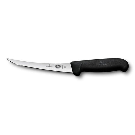 Victorinox Fibrox Boning Knife with a 15cm curved blade, featuring a slip-resistant handle for precise meat separation.