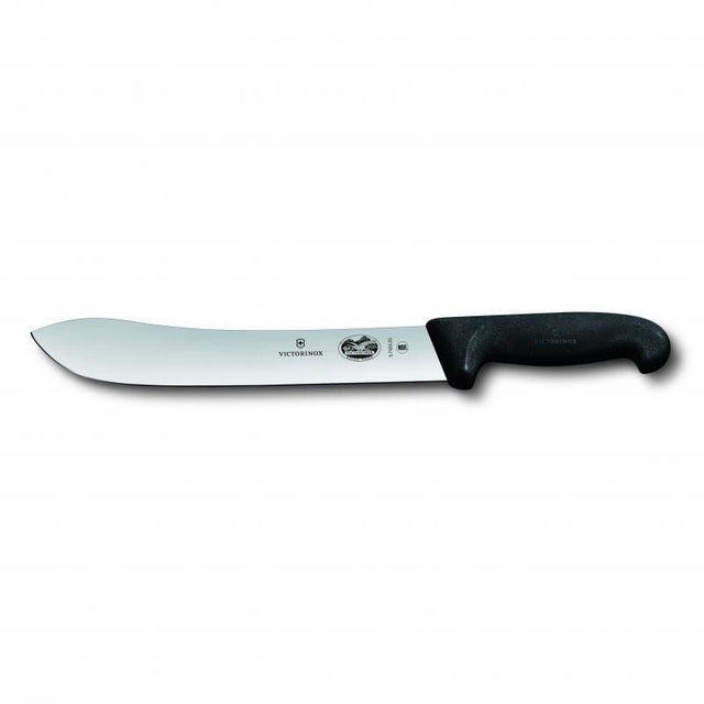 Victorinox Butchers Knife with 31cm wide tip blade and ergonomic Fibrox handle for precise meat preparation.