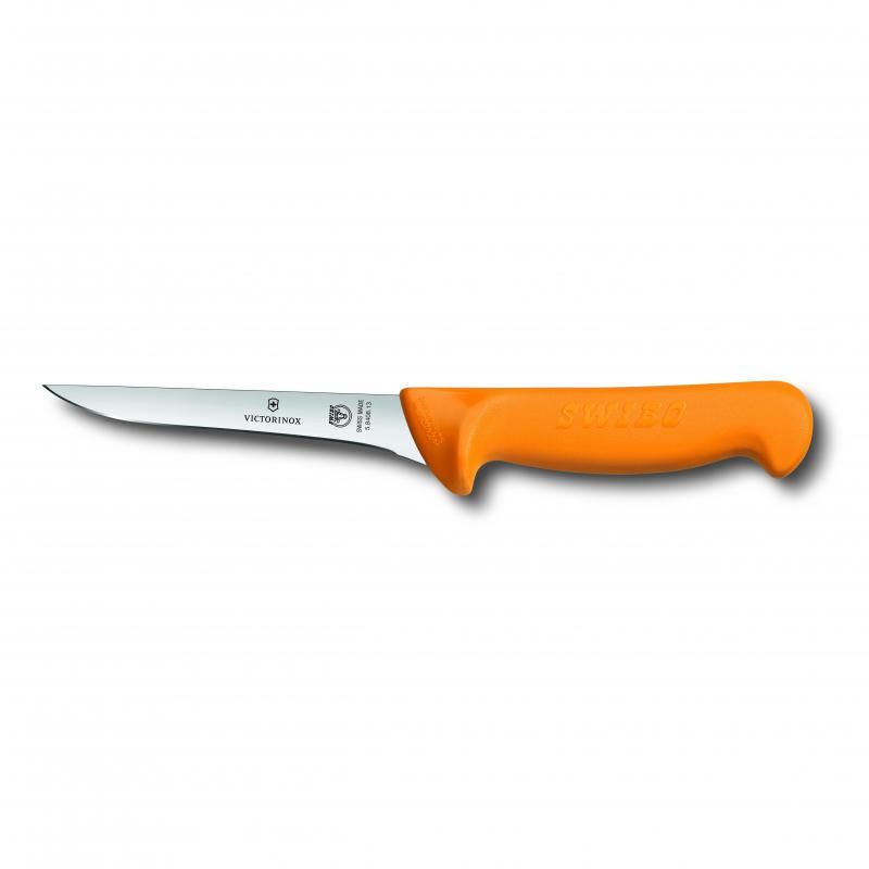 Victorinox Swibo Boning Knife,13cm Straight Narrow Blade,Curved To Guard