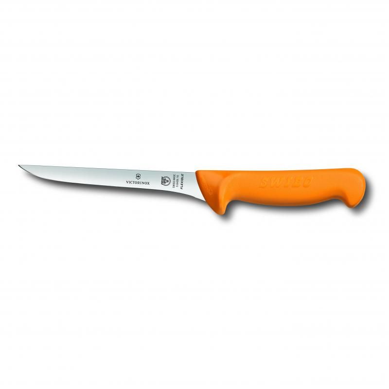 Victorinox Swibo Boning Knife with 16cm straight flex blade and ergonomic handle for precise fish and meat boning.