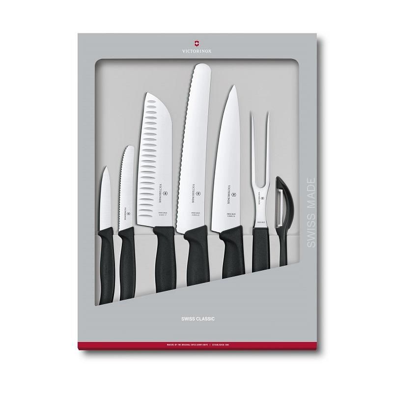 Victorinox Swiss Classic Kitchen Set, 7 versatile stainless steel knives designed for effortless culinary tasks.