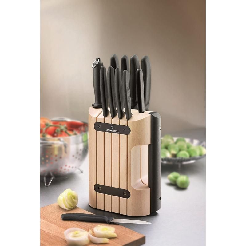 Victorinox Classic Cutlery Block Set Nylon Handles | 11 Pieces | Black