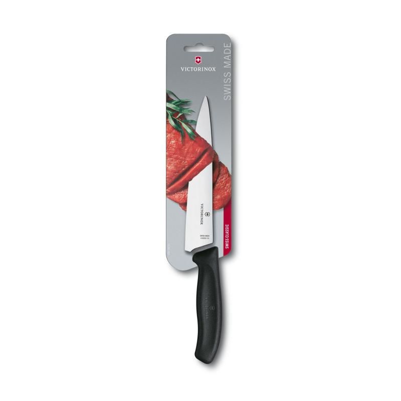 Victorinox Cooks-Carving Knife 12cm, Wide Blade, Classic, Black , Blister