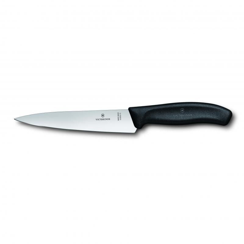 Victorinox Cooks-Carving Knife 15cm, Wide Blade, Classic, Black, Gift