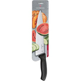 Victorinox 25cm fluted blade carving knife with ergonomic black handle, perfect for slicing and dicing in any kitchen.