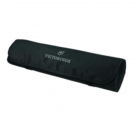 Victorinox Cutlery Roll Bag in black, designed for 8 knives with protective compartments, ideal for chefs on the move.