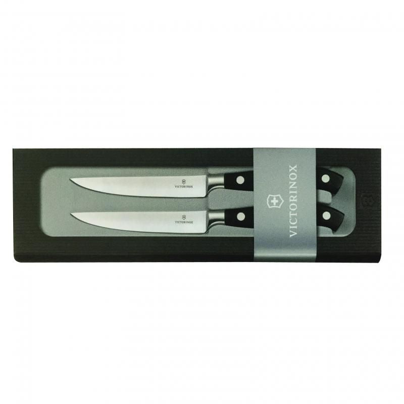 Victorinox Forged Steak Knife Set, 2 Pc, Plain Edge, Gift Boxed
