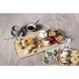 Peer Sorensen Rectangular Serving Board, 50x22cm, made from rubberwood with antibacterial properties and a food-safe rim.