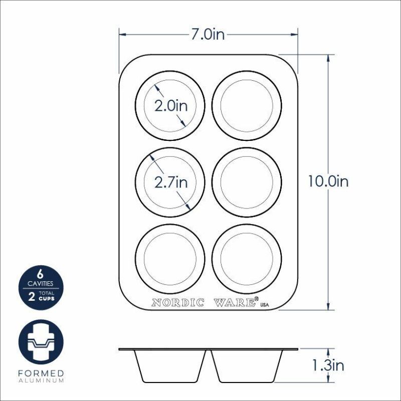 Nordic Ware Naturals® Compact Ovenware Muffin Pan | 6 Cup