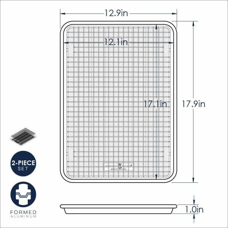 Nordic Ware Prism Half Sheet featuring an oven-safe nonstick grid for even baking and easy food release.