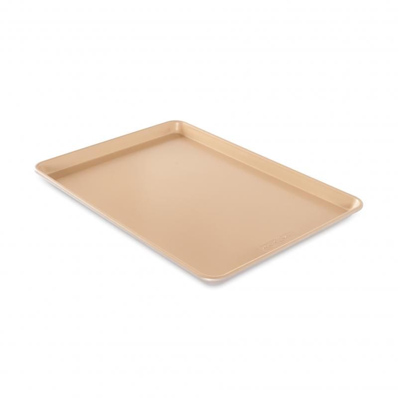 Nordic Ware Naturals Nonstick Half Sheet Pan, durable aluminum with PFOA-free nonstick, perfect for baking and roasting.