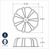 Nordic Ware 6 Cup Formed Bundt® Pan in vibrant red, ideal for baking beautifully shaped cakes and desserts.