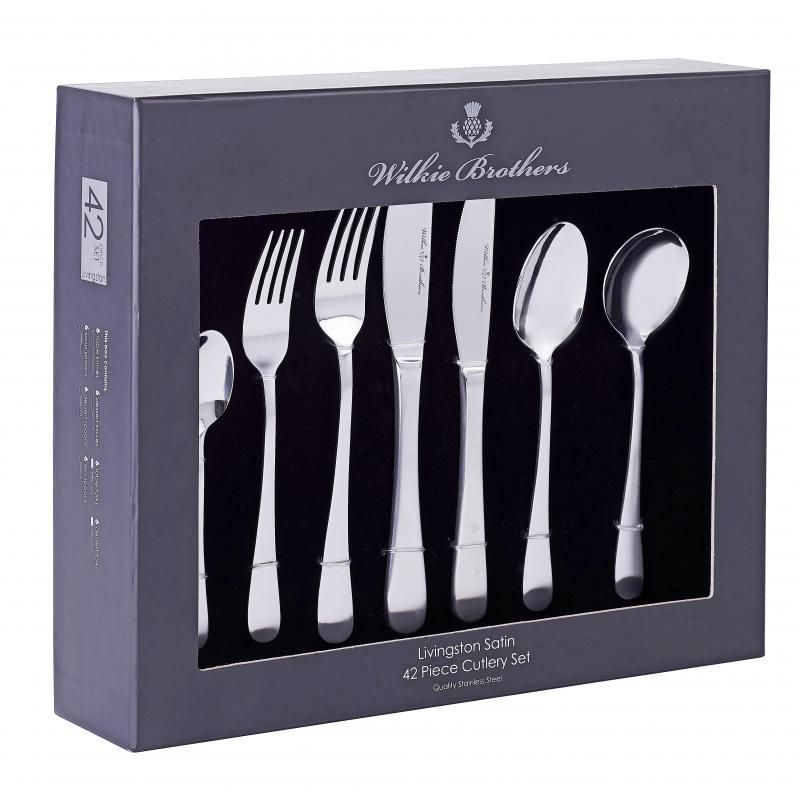 Wilkie Brothers Livingston Satin 42pc Cutlery Set