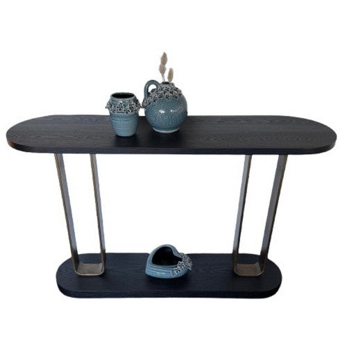 Console Table - Black & Gold (132 x 35 x 83cm)