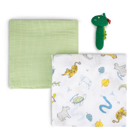 Weegoamigo Baby Muslin & Crochet Set - Painted Jungle - Weegoamigo