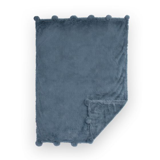 Weegoamigo Plush Pom Pom Blanket - Midnight - Weegoamigo