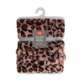 Weegoamigo Plush Pom Pom Blanket - Leopard Pink - Weegoamigo