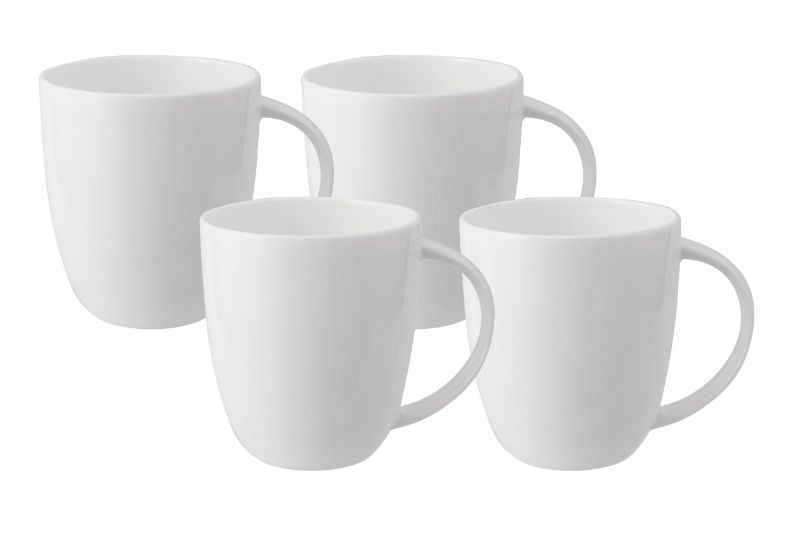 Set of 4 elegant Fine Bone China mugs with 420ml capacity, perfect for any occasion, dishwasher and microwave safe.