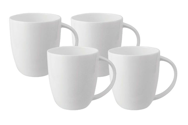 Set of 4 elegant Fine Bone China mugs with 420ml capacity, perfect for any occasion, dishwasher and microwave safe.