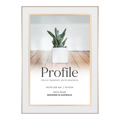 Eternal White/Rose Gold Metal Photo Frame