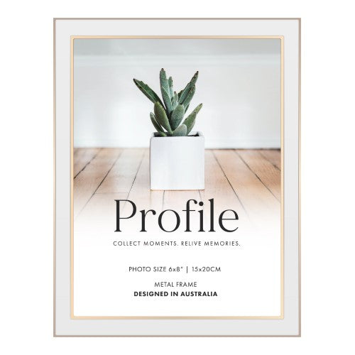 Eternal White/Rose Gold Metal Photo Frame