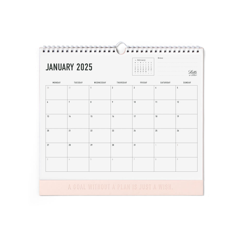 Letts of London Wall Calendar Conscious 300x270mm Rosewater Odd Year