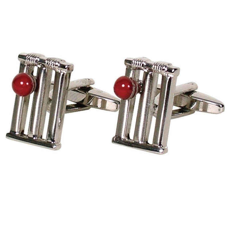 GDESIGN CRICKET WICKETS CUFFLINKS SILVER