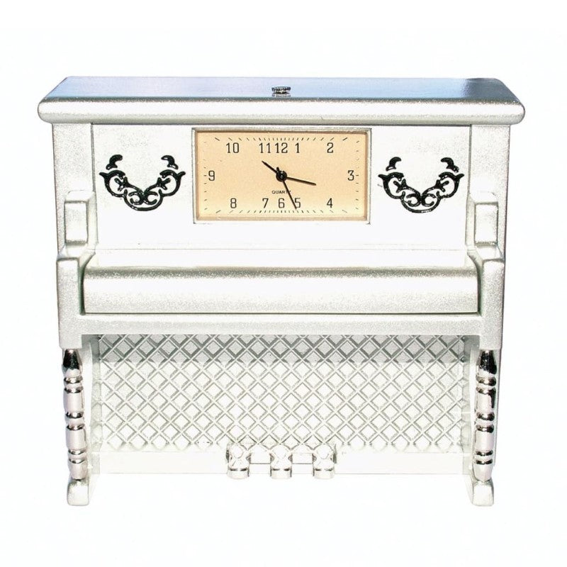 GDESIGN UPRIGHT PIANO WITH CLOCK MATT SILVER