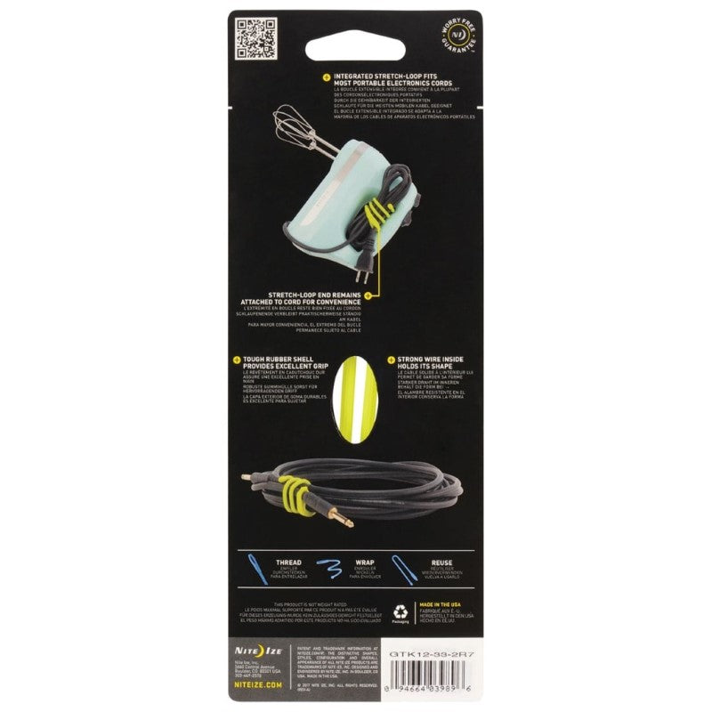 NITE IZE GEAR TIE CORD-TWIST TIE 12IN 2PK YELL