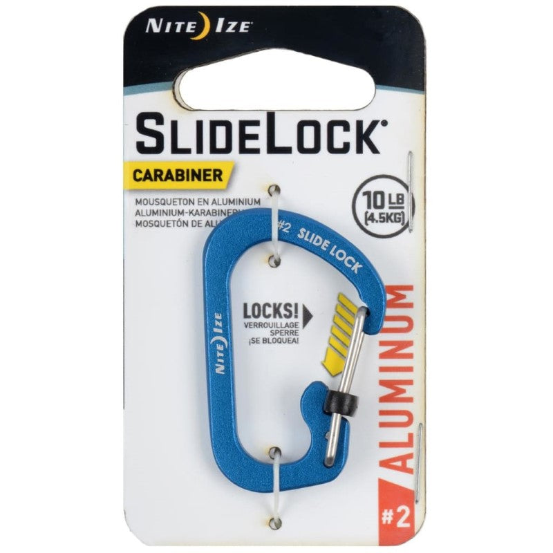 NITE IZE SLIDELOCK CARABINER ALUMINUM #2 - BLUE