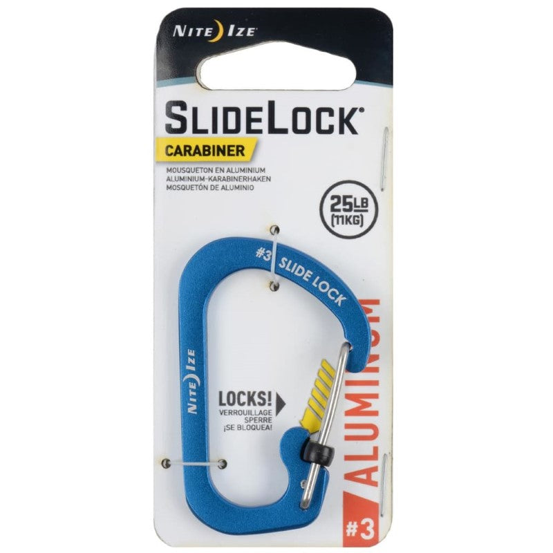 NITE IZE SLIDELOCK CARABINER ALUMINUM #3 - BLUE