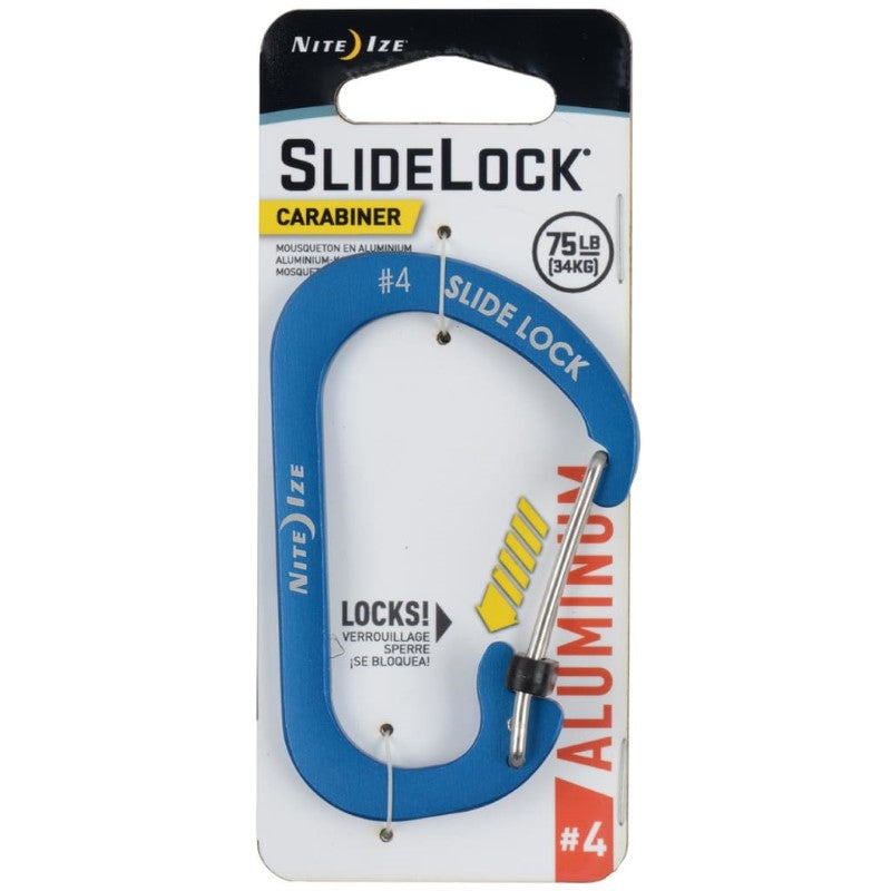 NITE IZE SLIDELOCK CARABINER ALUMINUM #4 - BLUE