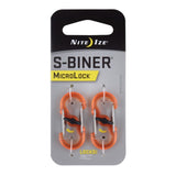 NITE IZE S-BINER MICROLOCK POLYCARBONATE 2PK ORNG