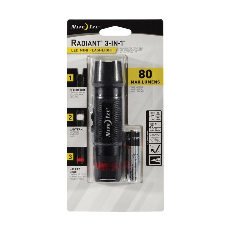 NITE IZE RADIANT 3-IN-1 LED MINI FLASHLIGHT BLK