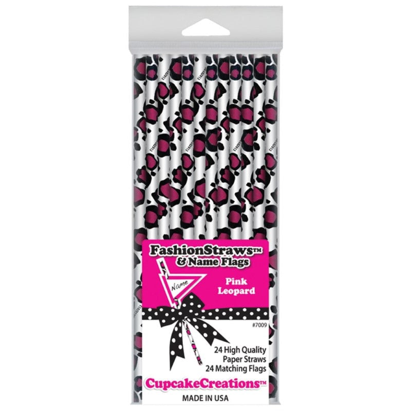 CUP CAKE CREATION 7009 19CM STRW PINK LEOPARD C/CAKES 24PC