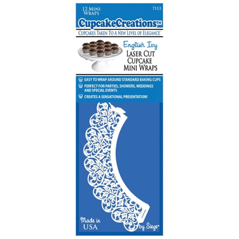 CUP CAKE CREATION ENGLISH IVY MINI CUPCAKE WRAP 12PC