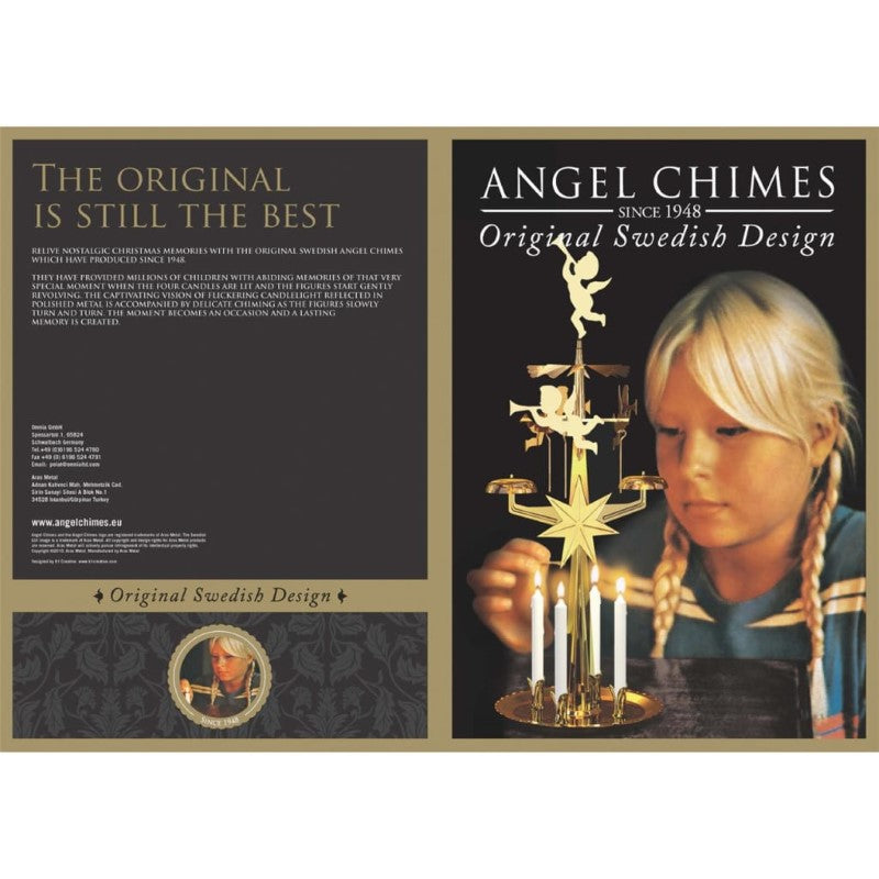 DAKOTA ANGEL CHIMES-BRASS PLATED WTH 4X CANDLES