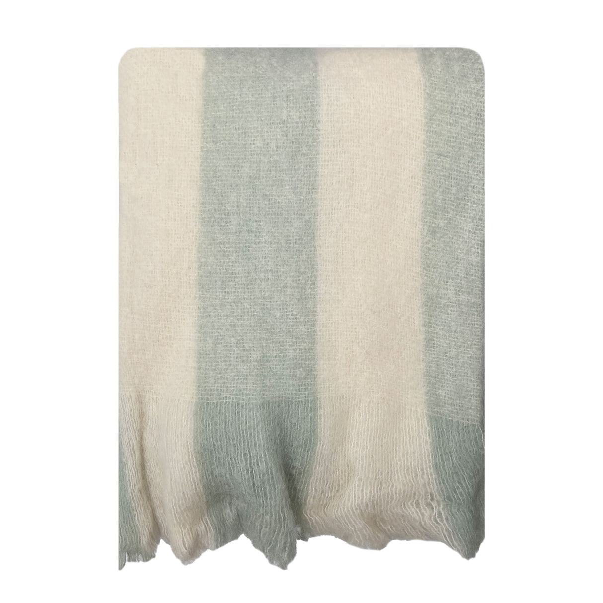 Throw - BLISS WOOL MOHAIR BLEND STRIPE BLUE/CREAM - Smartfox