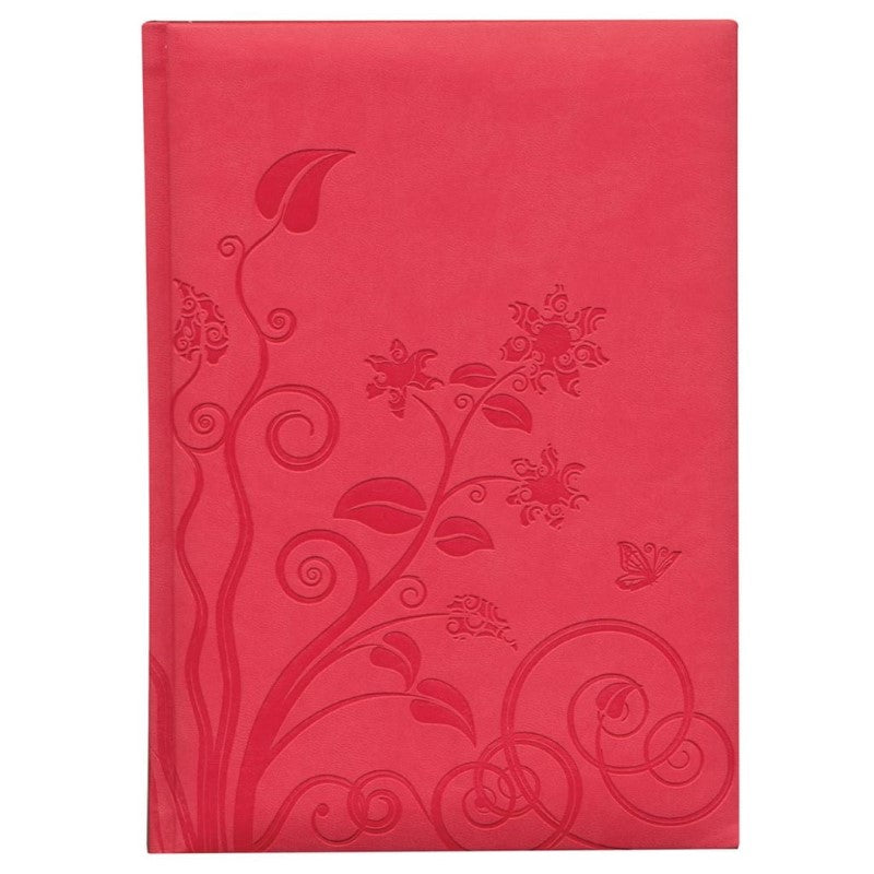 ORGANIC FLOWERS LARGE NOTEBOOK CORAL